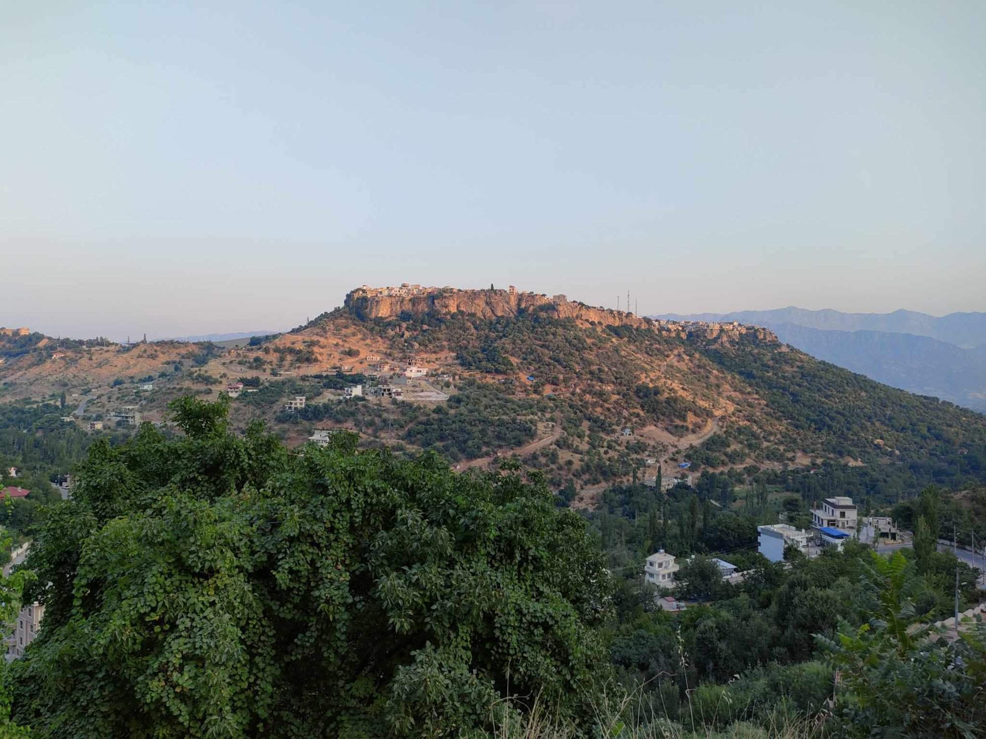 Ancient hilltop town of Amadiya perched on a cliff, Kurdish mountains