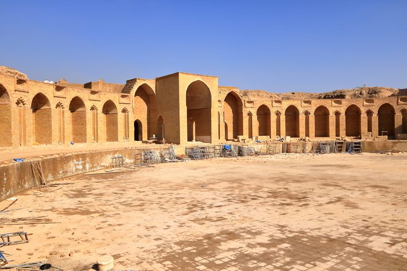 Restoration of the arched walls of the Main Caliphal Palace at Samarra, Iraq